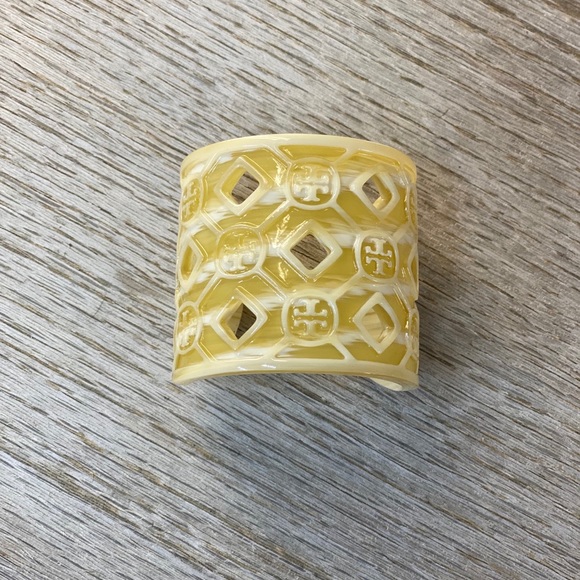 Tory Burch Jewelry - Tory Burch Perforated Resin Logo Cuff